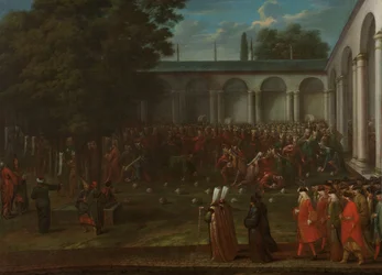 Cornelis Calkoen en route pour son audience avec le sultan Ahmed III