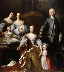 Augusta de Saxe-Gotha, princesse de Galles, avec des membres de sa famille et de son entourage, 1739