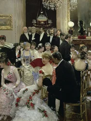 La soirée - Autour du piano, vers 1880