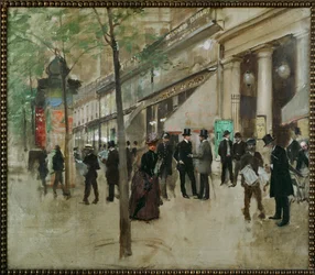 Le boulevard devant le Théâtre des Variétés, Paris (peinture sur toile)