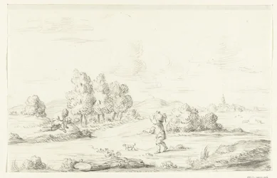 Paysage avec deux hommes