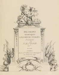 Desseins arabesques à plusieurs usages inventés par J.B. Toro, page de titre, 1716