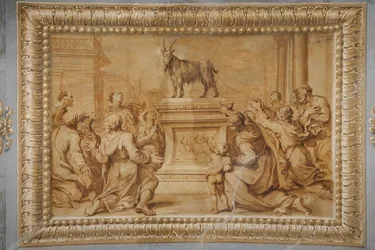 Faux relief doré, avec la chèvre placée sur l