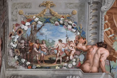 Un des quarante et un panneaux avec des scènes qui narrent les événements de Bacchus