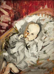 Enfant dans un berceau