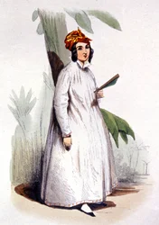 La créole, Antilles françaises, vers 1850 (gravure)