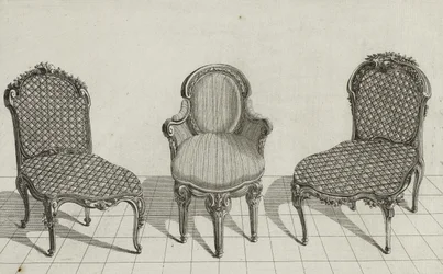 Chaise de Canne, Fauteuil en Cabriolet, Chaise de Canne, publié vers le milieu des années 1770