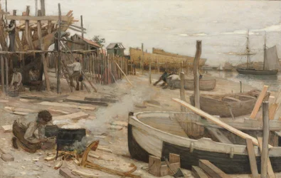 Le chantier naval, vers 1875