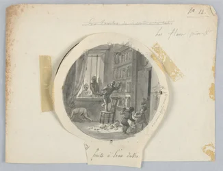Conception pour une assiette en porcelaine peinte, Fruits à l