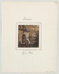 Design pour une assiette en porcelaine peinte, Le Verseau (Aquarius) du service Le Zodiaque Travesti