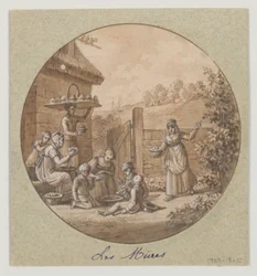 Design pour une assiette en porcelaine peinte, Les Mûres du Service des Objets de Dessert