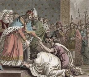 Charlemagne (742-814) reçoit les ambassadeurs de l