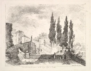 Vue des jardins de la Villa d