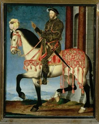 Portrait équestre de François Ier de France ... (peinture sur toile)