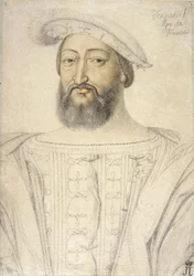 Portrait de François Ier (1494-1547), roi de France par Clouet, Jean (c. 1485-1541). Craie noire et sanguine sur papier, taille : 31,6x22,5, Première moitié du 16e siècle, Musée de l