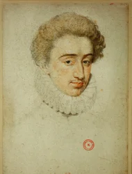 Le futur roi Henri IV de France lors de son mariage avec Marguerite de Valois ... (crayon sur papier)