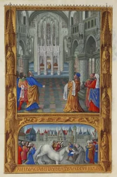 Les Très Riches Heures du duc de Berry, Folio 129v - Le Saint Sacrement