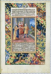Ms Lat. Q.v.I.126 f.22 Joseph interprétant les rêves du Pharaon, extrait du "Livre d