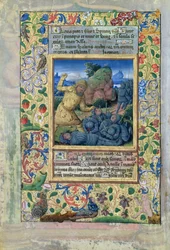 Ms. Lat. Q.v.I.126 fol.31v Goliath tuant des soldats israélites, tiré des 