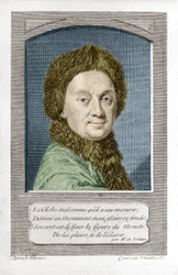 Pierre Louis Moreau de Maupertuis, astronome (1698 - 1759), gravé par J. Daullé en 1755
