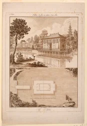 Conception pour un pavillon chinois dans un lac