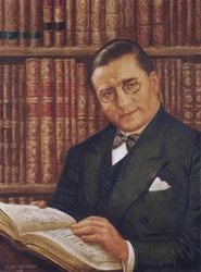 Armand Albert Rateau dans sa bibliothèque, par Jean Dunand (1877-1942)