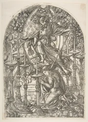 Saint Jean voit sept chandeliers d