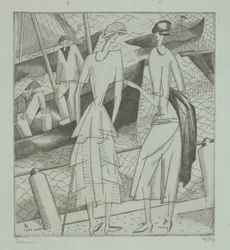 Jeunes femmes au port