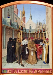 Miniature scène funéraire dans « Les Heures d