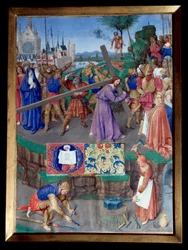 Portement de croix. Miniature tirée du "Livre d