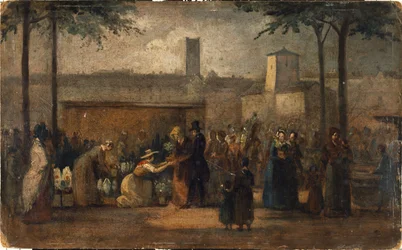 Le marché aux fleurs, vers 1839
