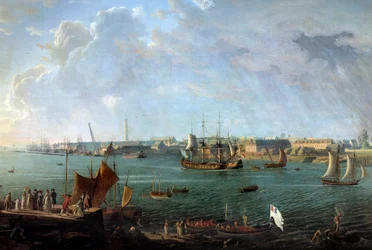Vue du port de Lorient au XVIIIe siècle. Détail d