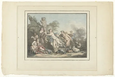 Bergères et satyres