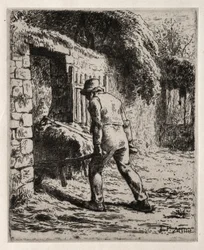 Paysanne revenant du tas de fumier, 1855-1856