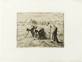 Paysanne avec une brouette