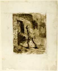 Paysanne avec une brouette