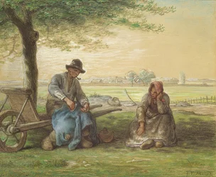 Paysans au repos, vers 1866