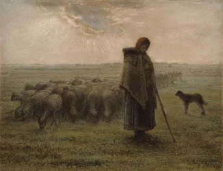 Bergère et son troupeau