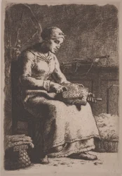 Le cardeur de laine, vers 1856