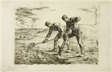 Deux hommes creusant