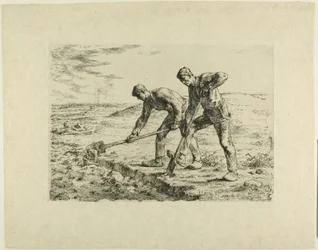 Deux hommes creusant