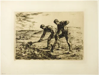 Deux hommes creusant