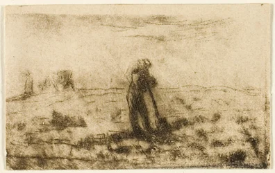 Femme étendant le linge