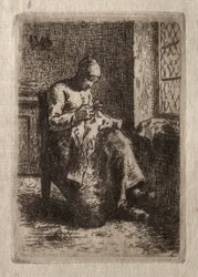 Femme cousant