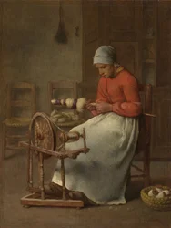 Femme filant, vers 1855-60