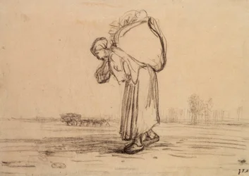 Femme portant un sac sur son dos