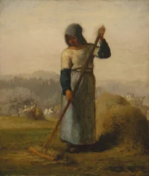 Femme avec un râteau, probablement 1856-57