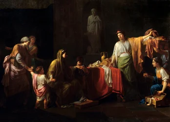 (détail) Cornélie (189 - 110 av. J.-C.) mère des Gracques - Tiberius Sempronius Gracchus et son frère Caius Sempronius Gracchus surnommés les Gracques, hommes d