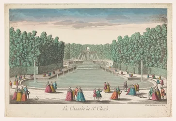 Vue des cascades du jardin du Château de Saint-Cloud