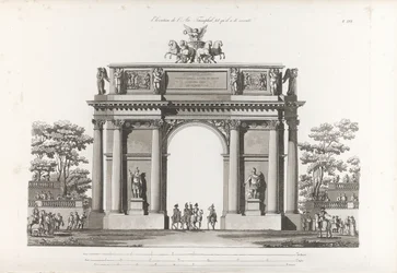 Arc de triomphe. De : Recueil des façades des principaux monuments construits à Saint-Pétersbourg, 180